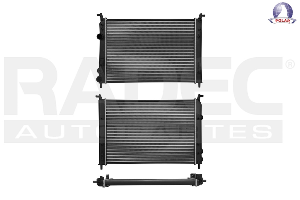 RADIADOR FT PALIO/STRADA/IDEA 04-11 L4 1.0, 1.2, 1.6 LTS STD 20 2/7X14 7/8X23MM ALUM MEC POLAR