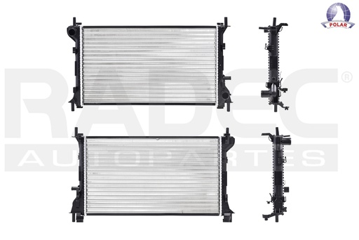 RADIADOR FD FOCUS 00-07 L4 2.0/2.3 LTS C/S AA AUT/STD 23 5/8X14 1/7X23MM ALUM MEC POLAR