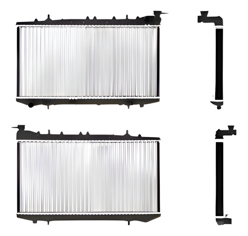 RADIADOR NS TSURU III 91-17 L4 1.6, 1.8, 2.0 LTS 2 HILERAS 1/2 C/S AA STD 12 3/5X25 1/2X26MM ALUM MEC POLAR