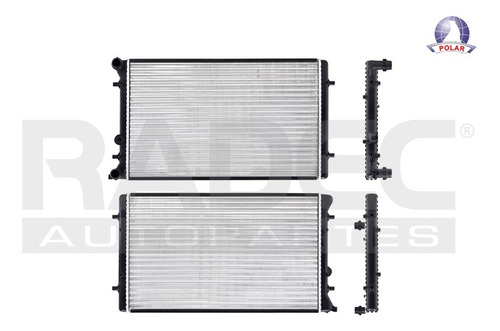 RADIADOR VW JETTA A4 99-15 L4 V6 1.8, 2.0, 2.8 LTS C/S AA STD 25 3/5X16 1/3X34MM ALUM MEC POLAR