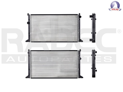 RADIADOR VW JETTA/GOLF/CABRIO 93-99 L4 1.8/1.9/2.0 LTS C/AA STD 24 3/5X14 6/7X34MM ALUM MEC POLAR