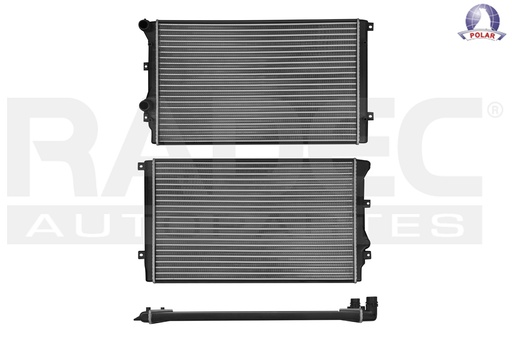 RADIADOR VW JETTA 12-15 L4 1.4, 1.6, 1.8, 2.0 LTS C/S AA STD 25 3/5X16X23MM ALUM MEC POLAR