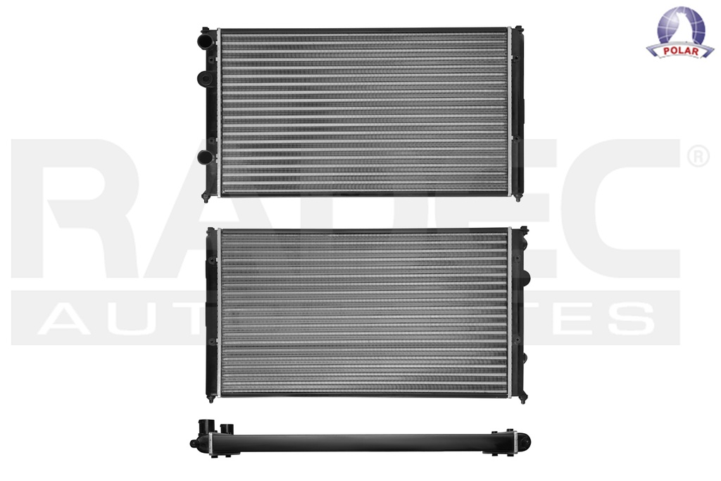 RADIADOR VW JETTA/GOLF 94-02 L4 1.6, 1.8 LTS C/AA STD 24 4/5X14 6/7X34MM ALUM SOLD POLAR