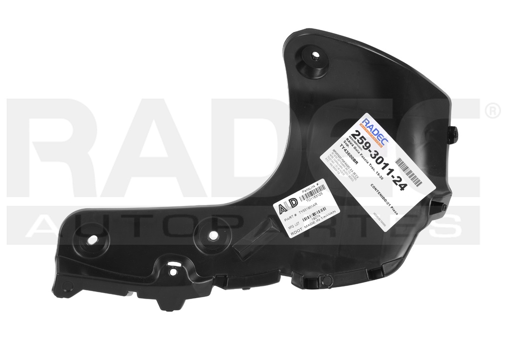 GUIA FASCIA TRASERA TY RAV 4 19-23 SUPERIOR LE/XLE/LIMITED/HYBRID/ADVENTURE L4 4 CILINDROS 2.5L 5 PUERTAS DER
