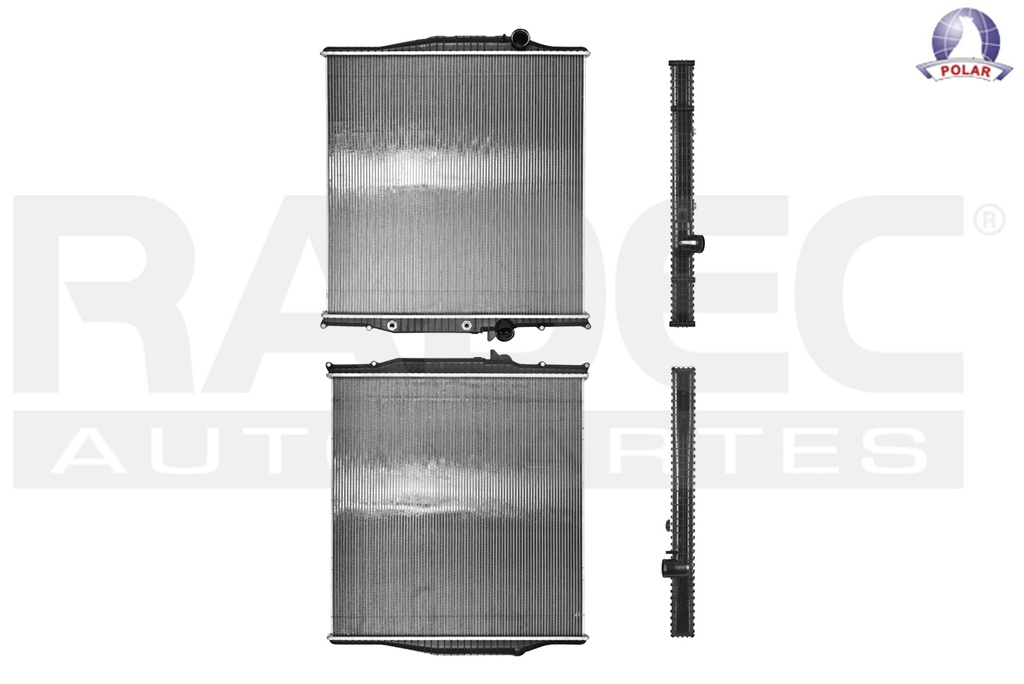 RADIADOR VL VNL 98-07 2DA GENERACION L6 8.9, 10.0, 10.3, 11.1, 12.7 LTS AUT 35 5/16X34 5/8X48MM ALUM PLASTICO POLAR