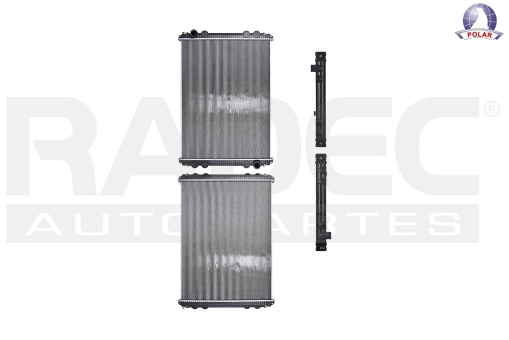 RADIADOR FR CENTURY M2 90-07 L6 5.9, 7.2, 8.3, 10.0, 12.0, 12.5 LTS STD TOMAS CRUZADAS 41 5/8X40 5/8X56MM ALUM PLASTICO POLAR