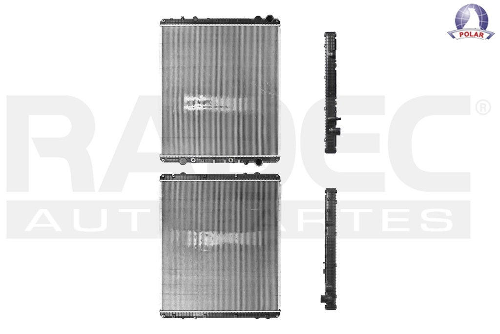 RADIADOR FL CASCADIA 08-13 L6 11.9, 12.8, 14.8, 15.6 LTS AUT 42X37 5/8X56MM ALUM PLASTICO POLAR