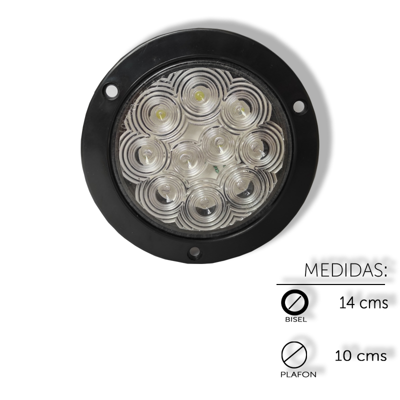 [ALEM435FC] PLAFON LED REDONDO 4" FIJO 10 LED CRISTA