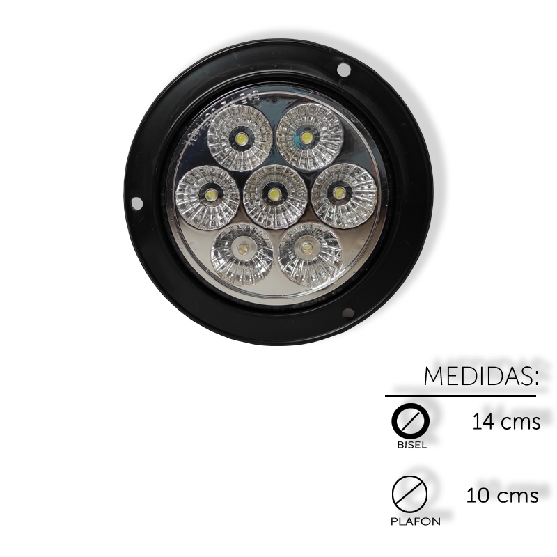 [ALEM441FC] PLAFON REDONDO 4" 7 LEDS FIJO CRISTAL