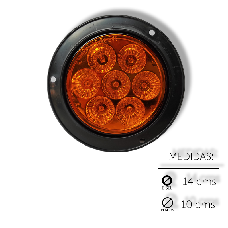 PLAFON REDONDO 4" TUNEL MOV 4 LEDS AMBAR