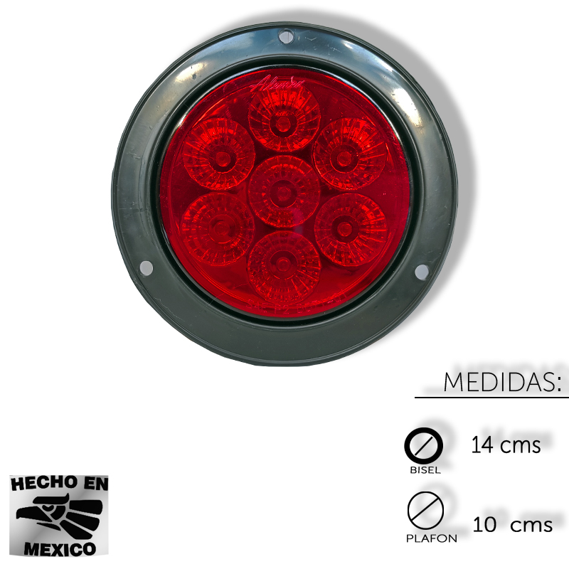[ALEM441MR] PLAFON REDONDO 4" 7 LEDS MOVIMIENTO ROJO