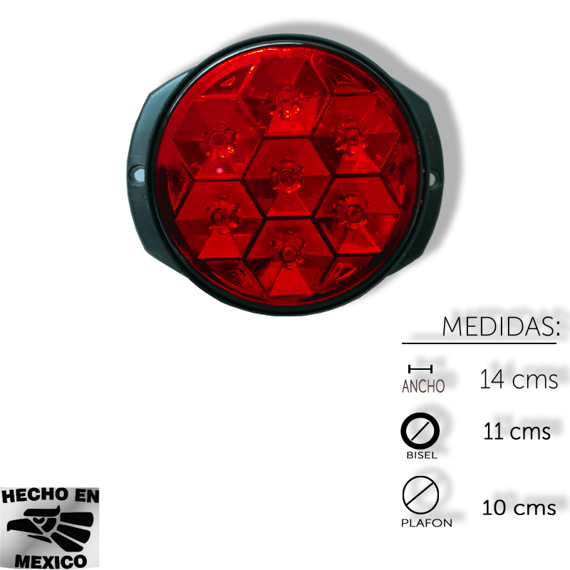 [ALEM448MR] PLAFON REDONDO 4" 7 LEDS PANAL ROJO C/MO