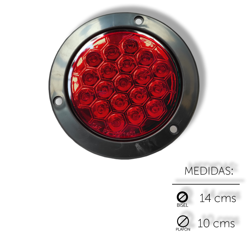 [ALEM453MR] PLAFON REDONDO 4" 19 LED C/MOVIM  ROJO