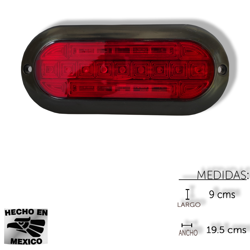PLAFON OVALADO 21 LEDS ROJO FIJO PLASMA
