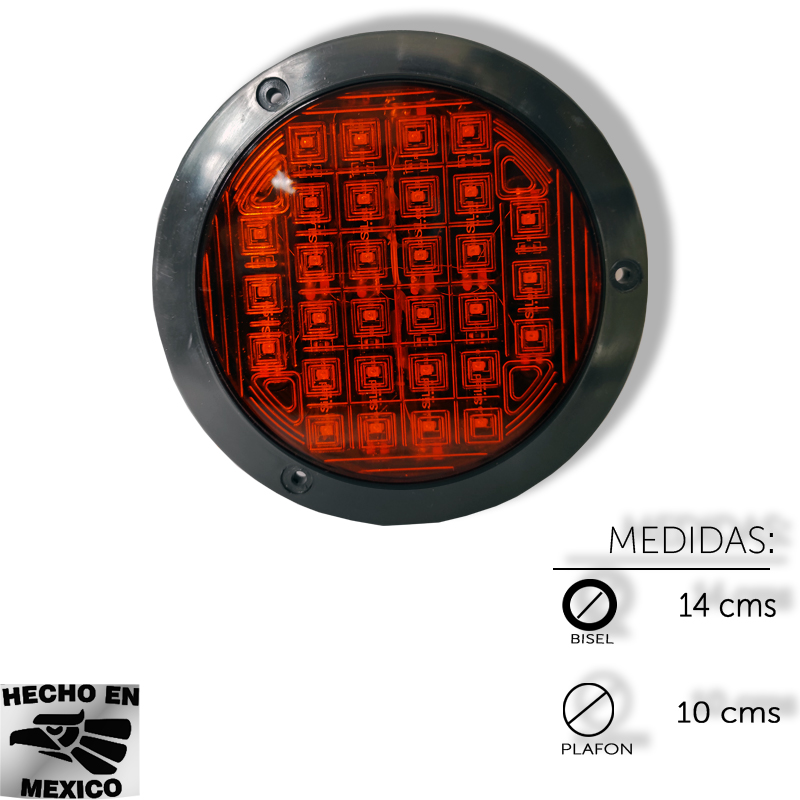 [ALEM493FA] PLAFON REDONDO 4" 30 LEDS FIJO AMBAR