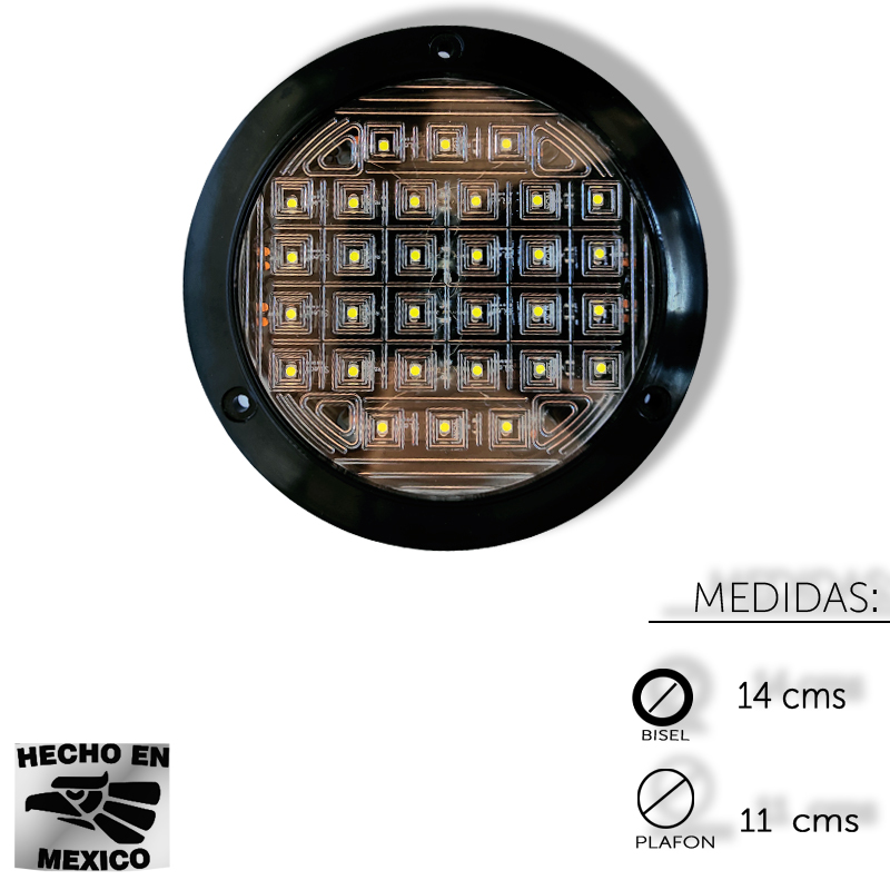 [ALEM493FC] PLAFON REDONDO 4" 30 LEDS CRISTAL PLASMA