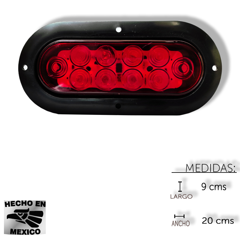 PLAFON OVALADO 10 LED C/MOVIMIENTO ROJO 