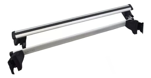 BARRA PORTA EQUIPAJE P/TOLDO ALUMINIO C/LLAVE T/KIA 120 CMS BASE NEGRO BARRA GRIS/NEGRO JGO