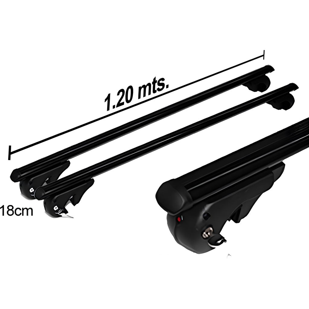 BARRA P/TOLDO ALUMINIO NEGRO CON LLAVE 120 CM CM