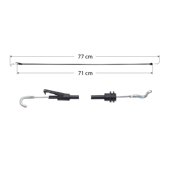 CHICOTE CERRADURA ST IBIZA 01-09  2 PUERTAS 77 CM Derecho/Izquierdo Delantera  