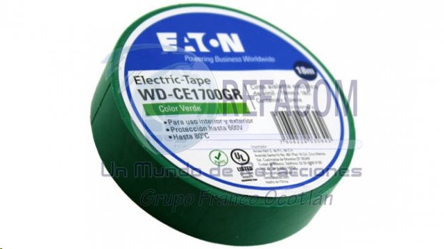 CINTA AISLAR PVC VERDE 018x20M EATON
 P