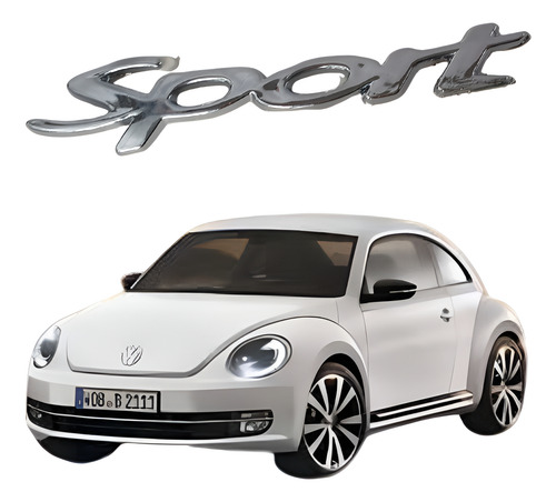 EMBLEMA LETRERO VOLKSWAGEN BEETLE SPORT CROMO