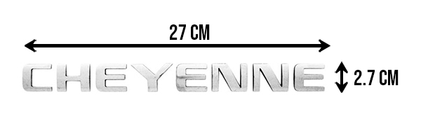 LETRAS CHEYENNE 07-18 CROMO 27x2.7cm