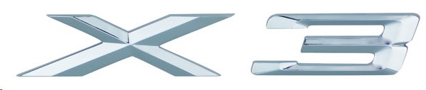 EMBLEMA LETRERO X3 BMW CROMO