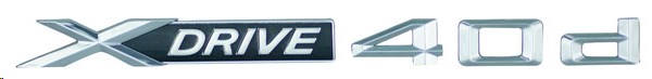 EMBLEMA LETRERO XDRIVE 40d BMW CROMO