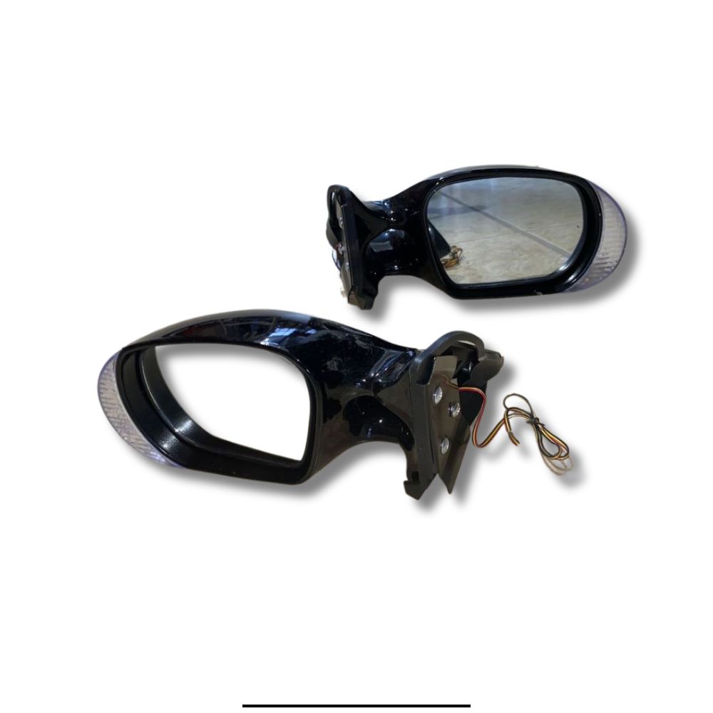 ESPEJO UNIVERSAL TIPO BMW NEGRO C/LUZ