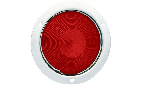 PLAFON EMBUTIDO CROMO CON ARILLO 4" ROJO