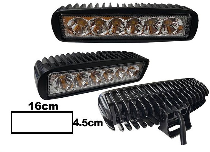 FARO RECT 6 LEDS 18 WTS PIEZA