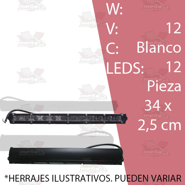 BARRA ALTA POTENCIA 12 LEDS EN LINEA