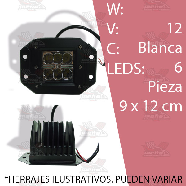 FARO CUADRADO 6 LEDS PARA EMPOTRAR BURRE