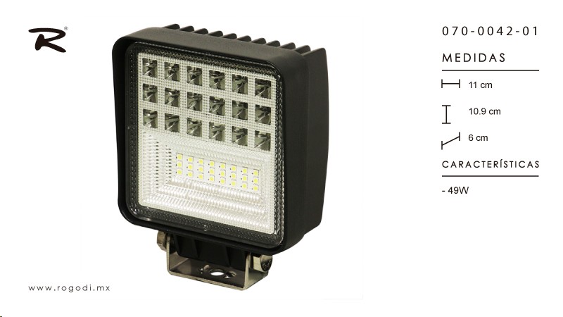FARO CUADRADO 42 HIPERLED ALTA POT C/U