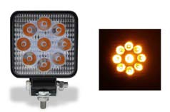 FARO RECTANGULAR CH 9 LEDS 8 CMS AMBAR