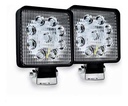 FARO CUADRADO 9 LED FIJO/ESTROBO BICOLOR (BLANCO/AMBAR) PAR