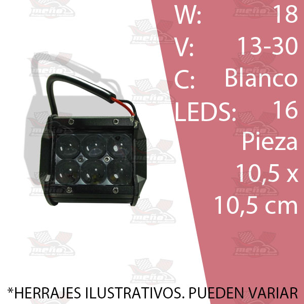 FARO LED AUXILIAR 6 LED C/LUPA