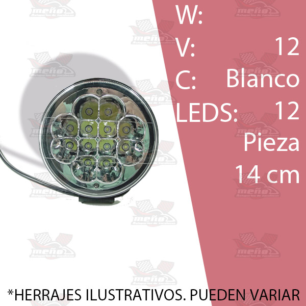 FARO REDONDO 12 LEDS ALTA INTENSIDAD 5 *