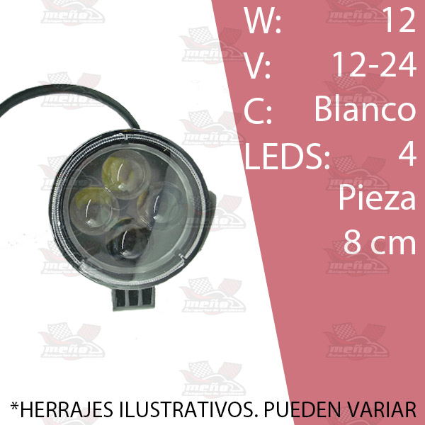 FARO RED 4 LEDS LUPAS ALTA INTENSIDAD PZ