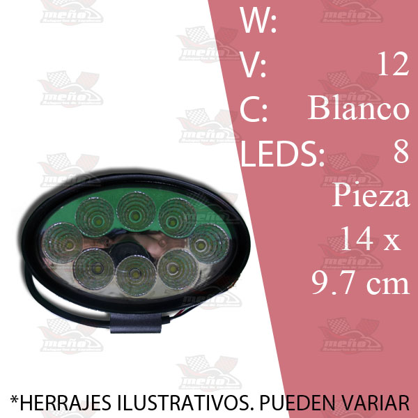 FARO OVALADO 8 LEDS ALTA INTENSIDAD ***H