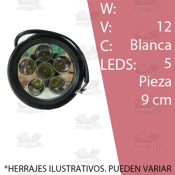FARO REDONDO 6 LEDS