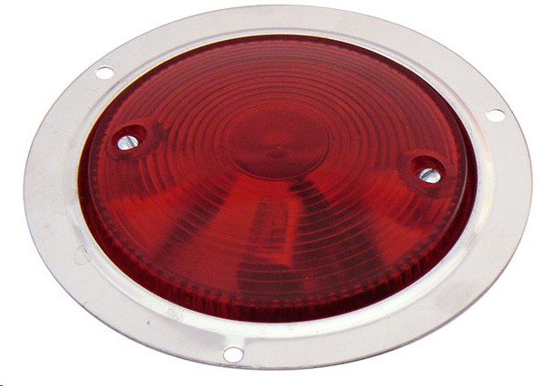 [009-P241-R] PLAFON EMBUTIDO CROMO 4" ROJO