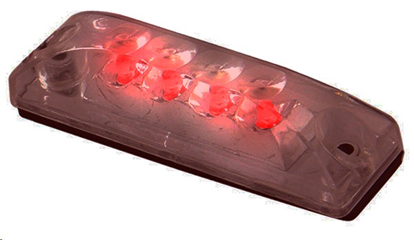 PLAFON LATERAL MICA CRISTAL 4 LEDS ROJO