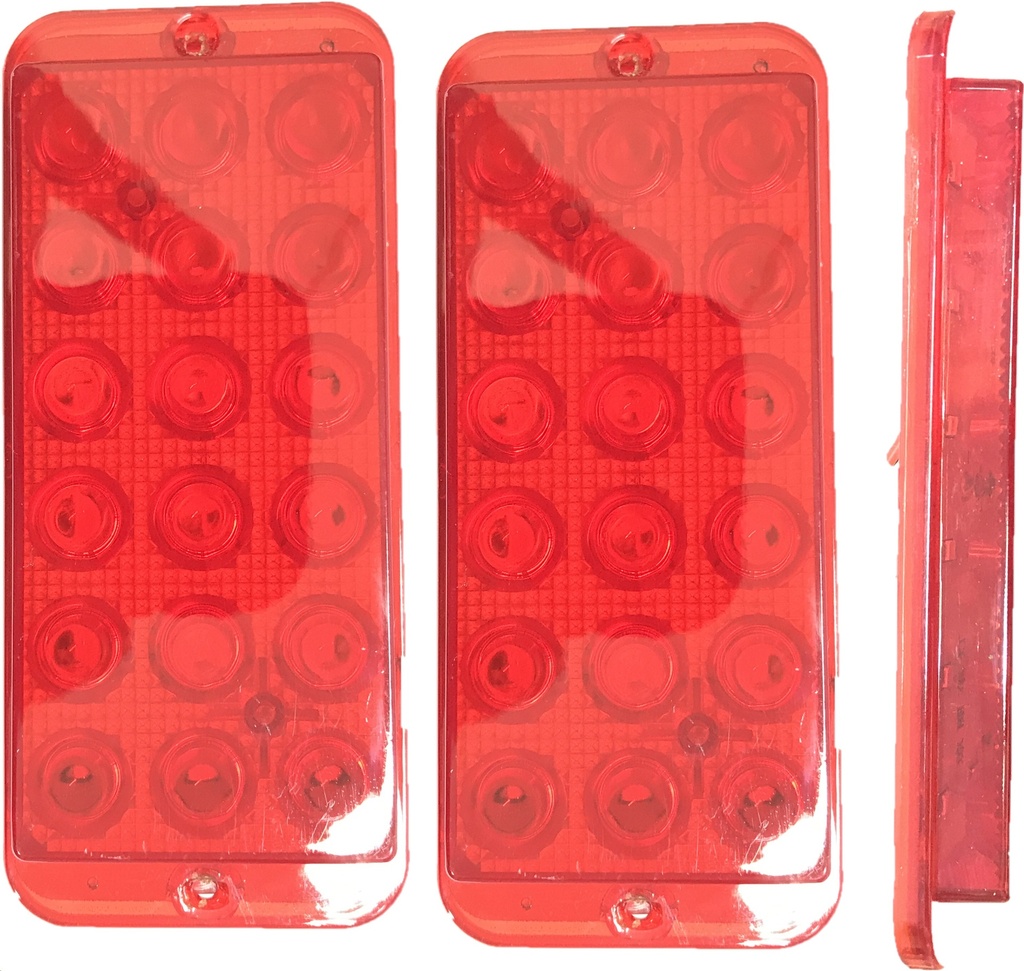 PLAFON LED PLANO 18 LEDS ROJO P/ATORNILLAR 12-24V 5.8 x 13 cms