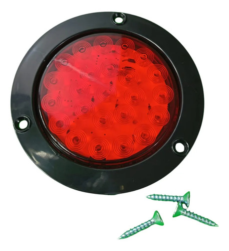 PLAFON LED ROJO REDONDO 4" 12V 24 LEDS ATORNI