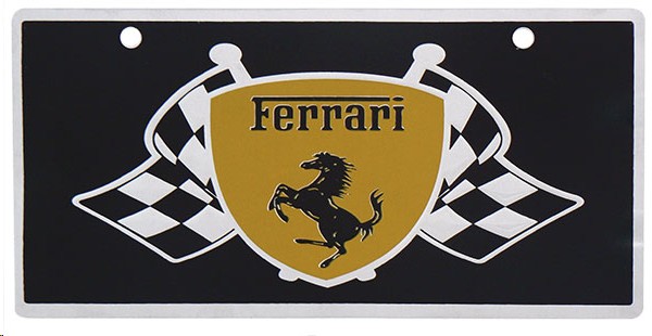 PLACA DECORATIVA INOX LOGO FERRARI
