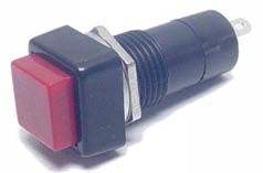 SWITCH PUSH MOMENTANEO CUADRADO ROJO