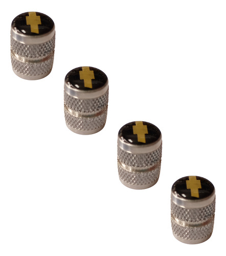 TAPON VALVULA DISEÑO CHEVROLET NEGRO DORADO