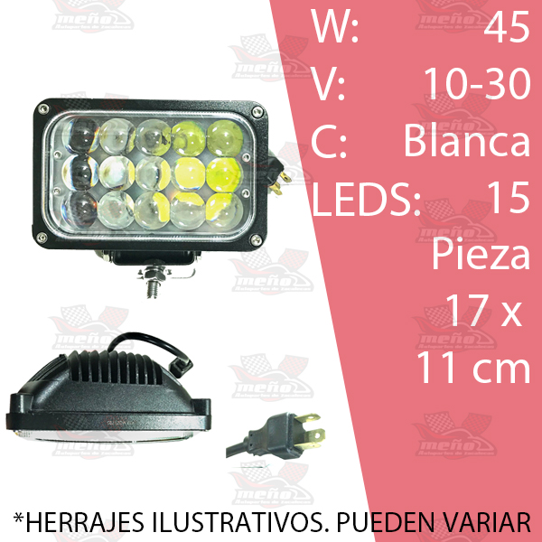 UNIDAD CUAD CH 15 LEDS LUPAS ALTA INTENS